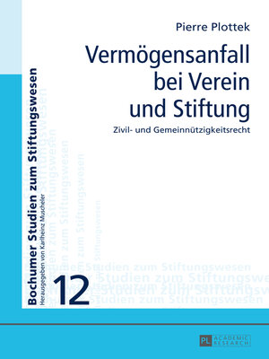 cover image of Vermögensanfall bei Verein und Stiftung